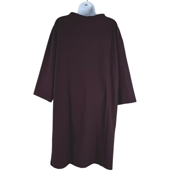 Eileen Fisher Funnel Neck Dress XL Brown Viscose Blend Stretch Crepe NWT DR-1744 - Picture 5 of 9